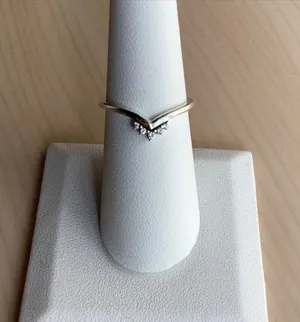 Authentic Pandora Tiara Wishbone Ring with Clear CZ (Sterling Silver Size 9 thumbnail 1