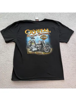 Harley Davidson Crystal River Florida Bulldog Motorcycle T Shirt XL Made in USA thumbnail 2