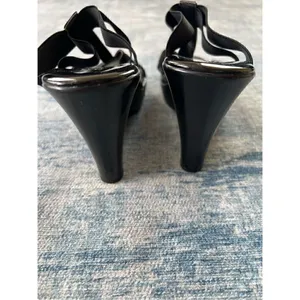 Charles By Charles David Black Strappy Platform Wedge Heel Sandals Approx size 9 thumbnail 5