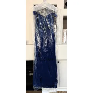 NWT Sherri Hill 50950‎ Navy Blue Off Shoulder Taffeta Mermaid Gown Size 2 $550 thumbnail 4