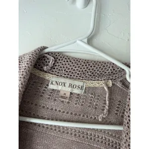 Knox‎ Rose Women's Mauve Knit Open Cardigan Sweater M Lightweight Boho Casual thumbnail 4