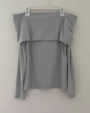 grey aritzia off the shoulder top  thumbnail 2