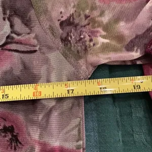 Size small long sleeve Purple pink and green flowered long sleeve top EUC thumbnail 9