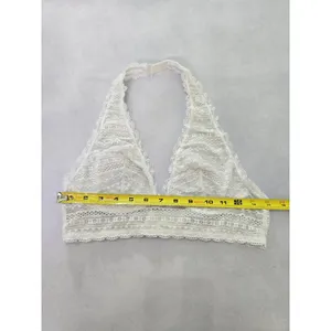 White Romantic Boudoir Bridal Cottage Lingerie Feminine Floral Lace Bra Medium thumbnail 5