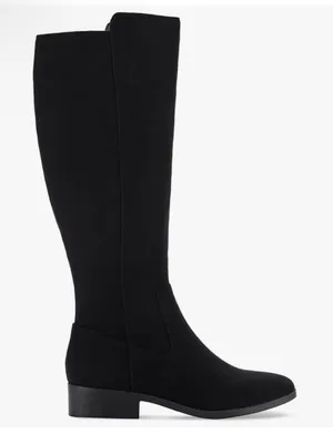 NEW Style & Co. Womens Charmanee Faux Suede Knee-High zip riding Boots Black 6.5 thumbnail 2