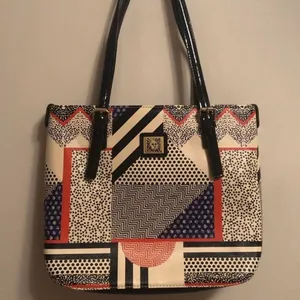 Anne Klein Perfect Shopper Color Block Abstract Bag thumbnail 1