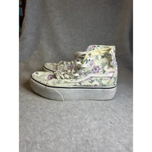 Vans‎ Sk8-Hi Tapered Stackform Floral Cream Purple Platform Sneakers Womens 8.5 thumbnail 6