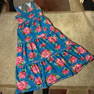 Matilda Jane Cottagecore Floral Peony Tiered Maxi Dress Keyhole Back‎ M thumbnail 2