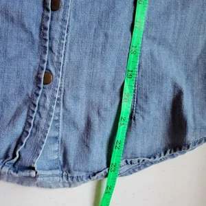 Snap Front Denim Shirt Womens Size XS Western Country Coastal Cowgirl Pockets thumbnail 4