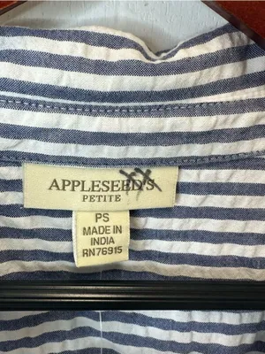 Appleseed's PS Blue and White Striped Sleeveless Midi Shirt Dress thumbnail 8