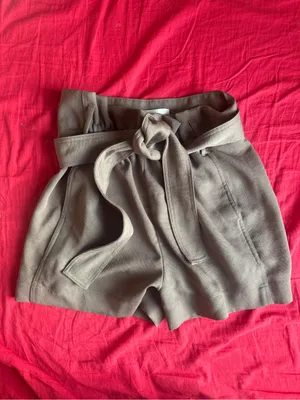 Wilfred Paperbag Tie-Waist Shorts in Light Olive thumbnail 2