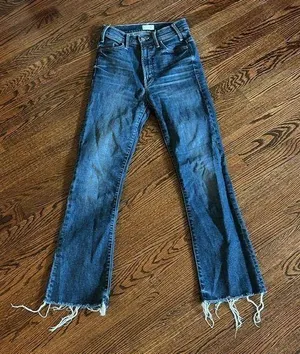 Mother The Hustler Ankle Fray High Waisted Jeans in Bake Sale Brawl thumbnail 1