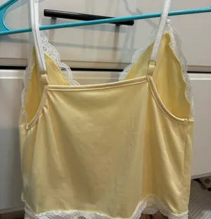 Yellow with lace tank top thumbnail 1