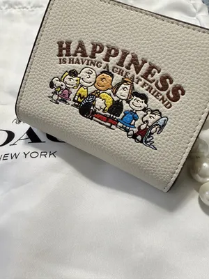 New Coach x Peanuts 2025 Snap Wallet Happiness Charlie Brown Gang thumbnail 4