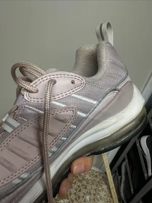 Nike Women's Sneakers in Pale Pink and Black Swoosh thumbnail 6