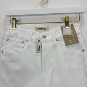 Madewell Kick Out Crop Jeans Pure White Stretch Mid Rise Flare NI961 US 24 NWT thumbnail 9