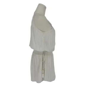 Ramy Brook NWT Lydia White Gold Lurex Smocked Mini‎ Dress XS thumbnail 5