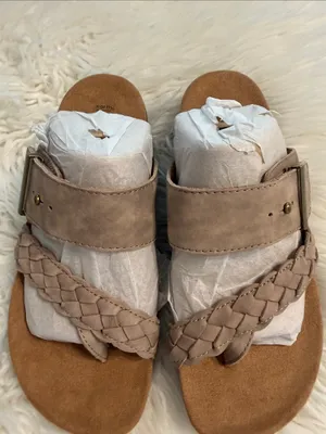 Earth Origins Oneida Taupe Braided Slide Sandals size 7 brand new thumbnail 8