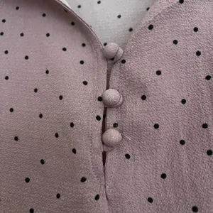 Mauve Purple Sleeveless Polo Blouse with Ruffles thumbnail 4
