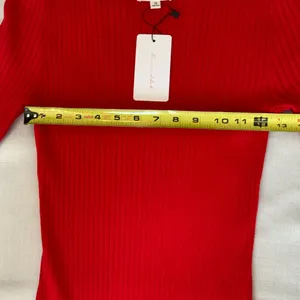line and dot red long sleeve maxi‎ dress with slit XS thumbnail 6
