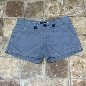 American Eagle Blue Cotton Mid Rise Shorts Size 2 thumbnail 3