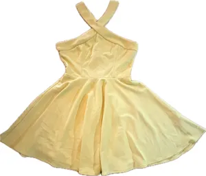 Lulus Dress Womens Size S Light Yellow Halter Fit & Flare Skater Mini thumbnail 1