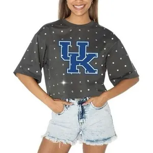 Gameday Couture Women's Blue Kentucky Wildcats Go Time Rhinestone Crop Tshirt XS thumbnail 1