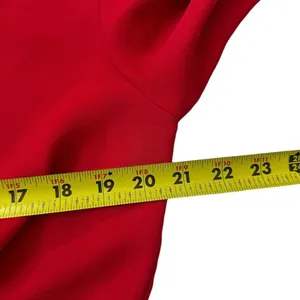 Express Womens Red Front Knot Bishop Sleeve Peplum Blouse Large Solid | 0147 thumbnail 4