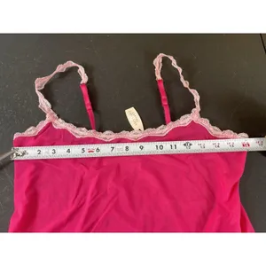 Y2K Pout By Victoria’s Secret Pink Sheer Mesh Lace Trim Cami Tank Top NWT L thumbnail 12