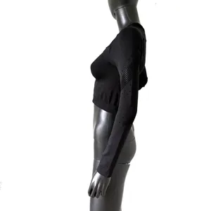 Gym Top T-shirt Crop Top Blouse Cover Up Tee Long Sleeve Sport Tee Slim Fit Top thumbnail 2