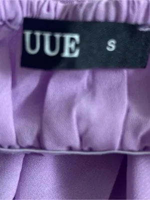 UUE Women's Purple Solid Halter V-Neck Ruffle Backless Tank Top, Size S thumbnail 2