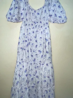 LoveShackFancy For Target White and Purple Floral Maxi Dress thumbnail 2