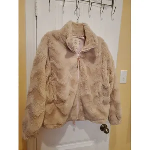 Urban Outfitters Light Pink Teddy Bear Zip Up Sherpa Fleece Women Size L Jacket thumbnail 6