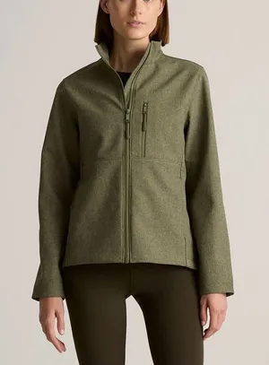 Quince Women’s Soft-shell Fleece Lined Full Zip Heather Olive Oil Jacket Size XS thumbnail 1