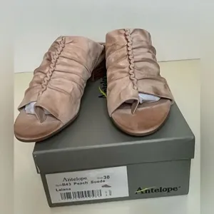 NIB Antelope Suede Toe-Post Heeled Sandals - Lalana size 38 thumbnail 7