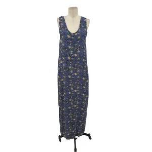 Flax Bumblebee Sleeveless Maxi Dress Purple Green Palm Print‎ Size Petite XS thumbnail 3