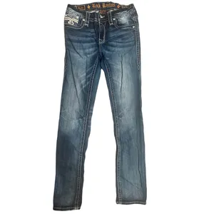 Rock Revival Mertie Easy Straight Stretch Jeans Bling Embellished Size 26 thumbnail 3