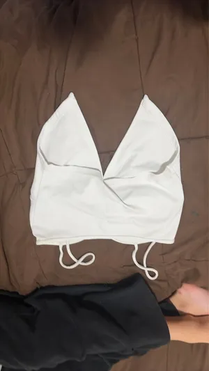 cute knotted white top thumbnail 2