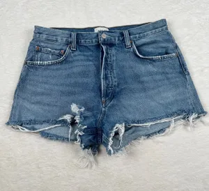AGOLDE Ridley High Rise Denim Shorts Women’s 32 Chant Distressed Cutoff thumbnail 1