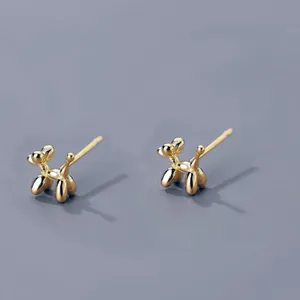 NEW Dainty Unisex Gold‎ Plated Sterling Balloon Dog Earrings, 0.7 x 0.7cm thumbnail 4
