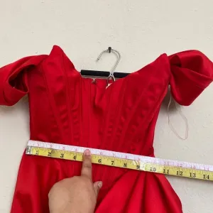 HOUSE OF‎ CB 'Loretta' Red Satin Off Shoulder Dress/Size XS NWOT thumbnail 14