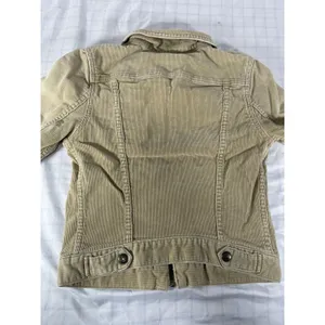 Vintage Abercrombie Corduroy Jacket Women XL Beige Tan Full Zip Trucker Stretch thumbnail 10