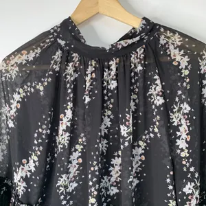 All Saints Eimar Cultivar Balloon Sleeve Sheer Floral Womens Top Size 4 Small thumbnail 15