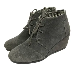 Toms Suede Desert Wedge Bootie Dark Gray Size 6.5‎ thumbnail 4