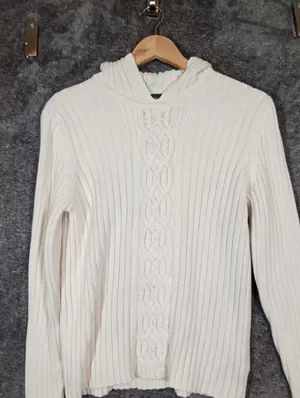 Lauren Ralph Lauren Women Cable Knit Cotton Fisherman Preppy Coatal Sweater M thumbnail 4