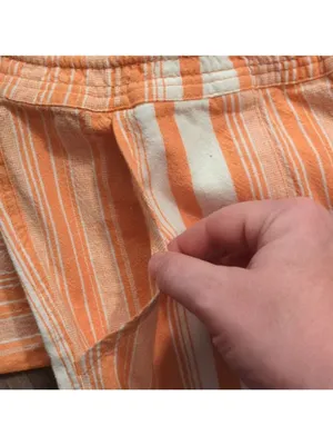 Roxy Orange And White Striped Linen Blend Pants Size XL thumbnail 4