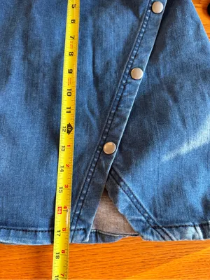 Free People We the Free Skirt Womens 12 Denim Mini Jean Cross Front Snaps thumbnail 7