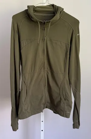 Columbia Titan Lite women's size M Hooded Full Zip Jacket Olive Green Athletic‎ thumbnail 1