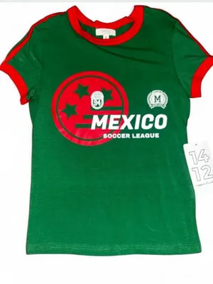 Mexico Soccer League Short Sleeve Tee - Green with Red Trim thumbnail 1