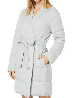 PJ Salvage Quilt Dreams Peachy Jersey Robe in Heather Grey , Large, Gray, NWT thumbnail 1